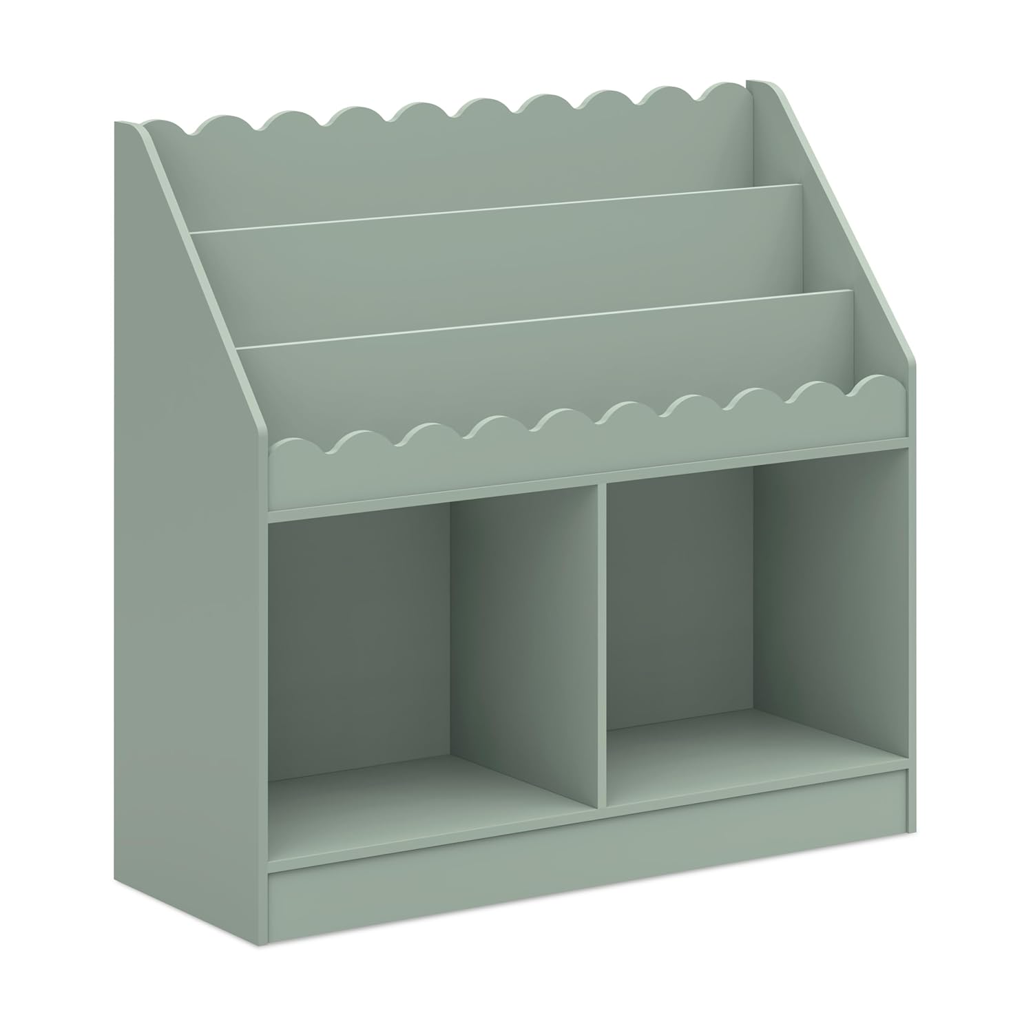 Davinci Sammy Scallop Bookcase in Light Sage, Nursery/Kids Room Storage