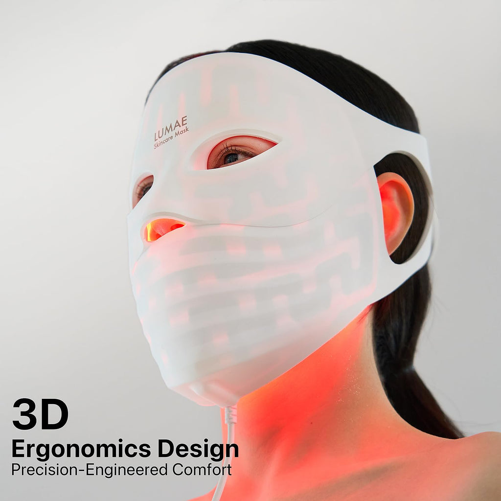 LED Light Therapy Mask for Face, Home Use Anti-Aging Skin Care Device, 330 LEDs, 5-in-1 LED Colors with Deep NIR 1072nm, NIR 830nm, Red, Yellow & Blue Light