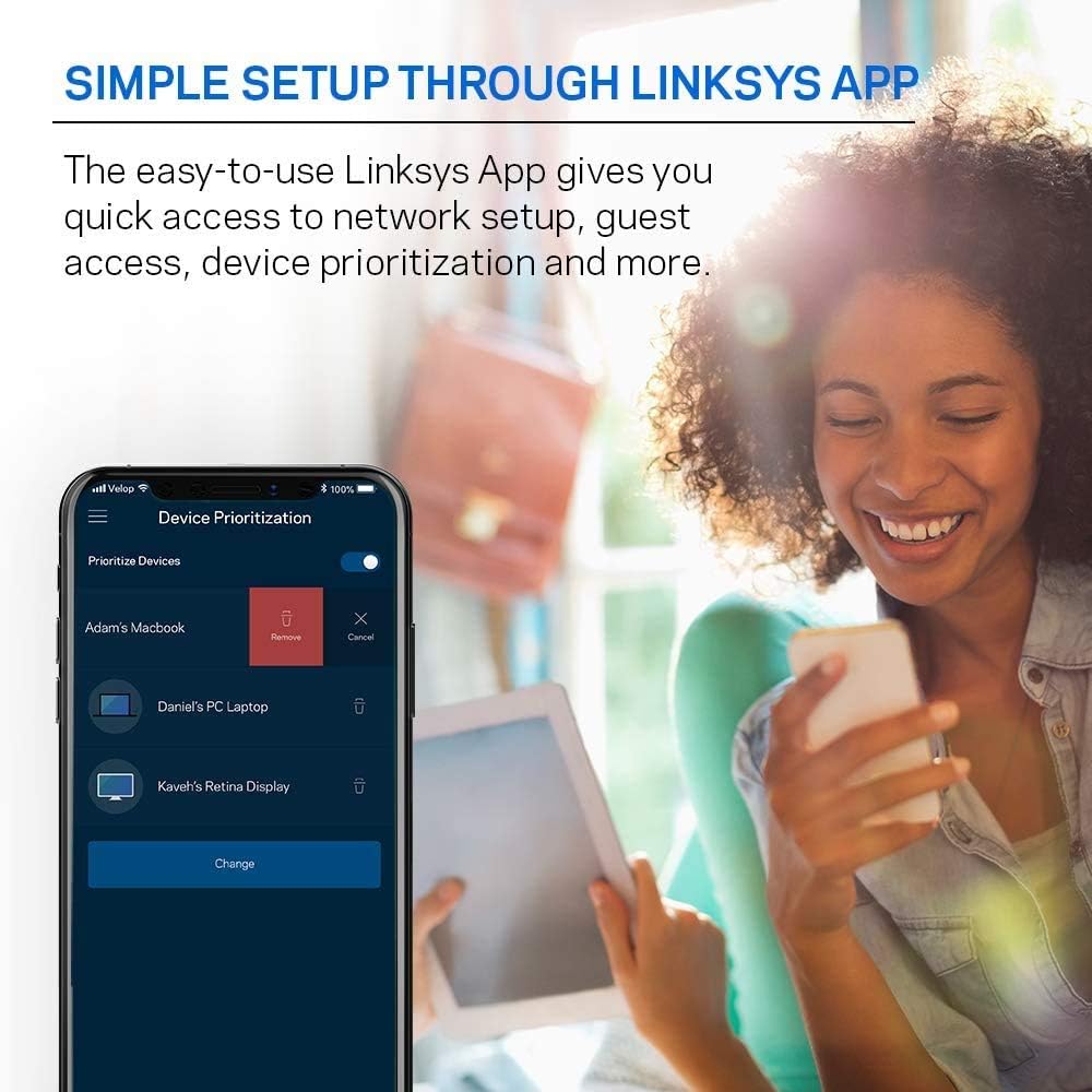 Linksys EA7300 Max-Stream: AC1750 Dual-Band Wi-Fi Router, Gigabit Ethernet Ports, 1,500 square-foot Range, 10 Devices, MU-MIMO (Black)