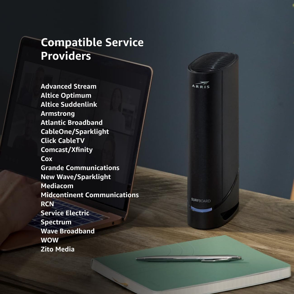 Arris (G18) - Cable Modem Router Combo - Fast DOCSIS 3.1 Multi-Gigabit WiFi 6 (AX1800), Approved for Comcast Xfinity, Cox, Spectrum & More