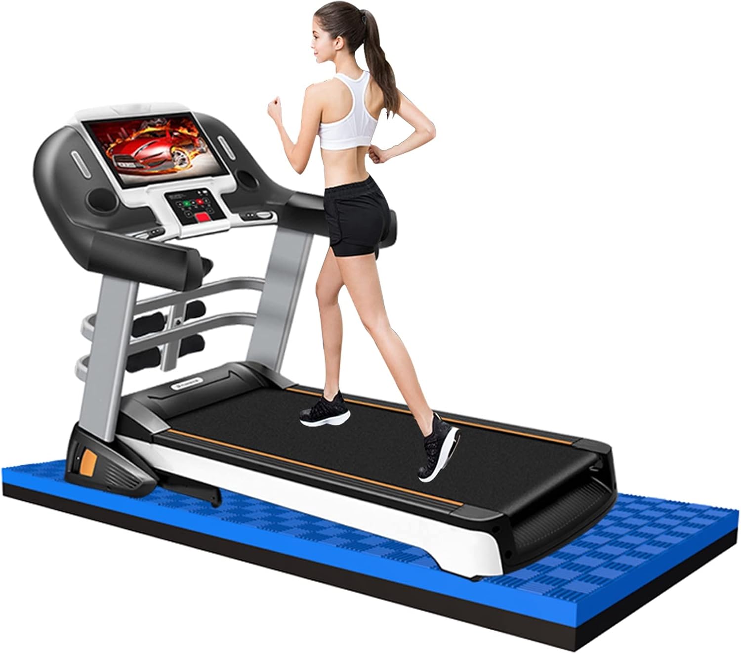 V3VOGUE Treadmill Mat, Heavy Duty Exercise Equipment Mat for Under Treadmill, Anto Fatigue Floor Mat, Indestructible Non-Slip Floor Thick Workout Gym Mat, Noise Reduction, Anto Vibration