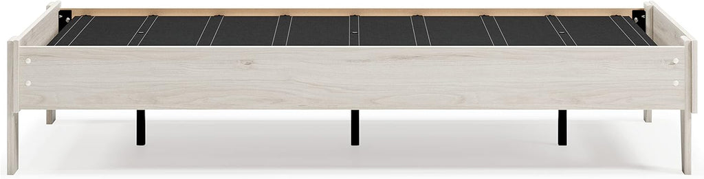 Signature Design by Ashley Socalle Casual Farmhouse Platform Bed Frame, Twin, Natural Beige
