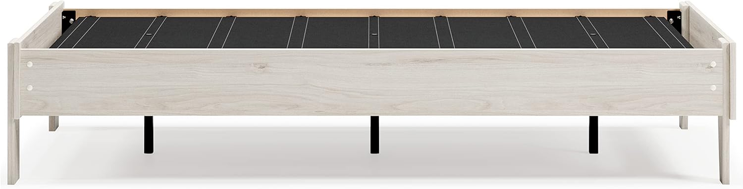 Signature Design by Ashley Socalle Casual Farmhouse Platform Bed Frame, Twin, Natural Beige