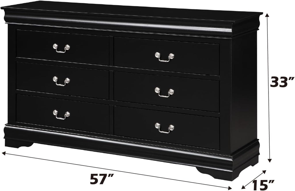 Black 4PCS Bedroom Set (Twin Bed, No Mirror)