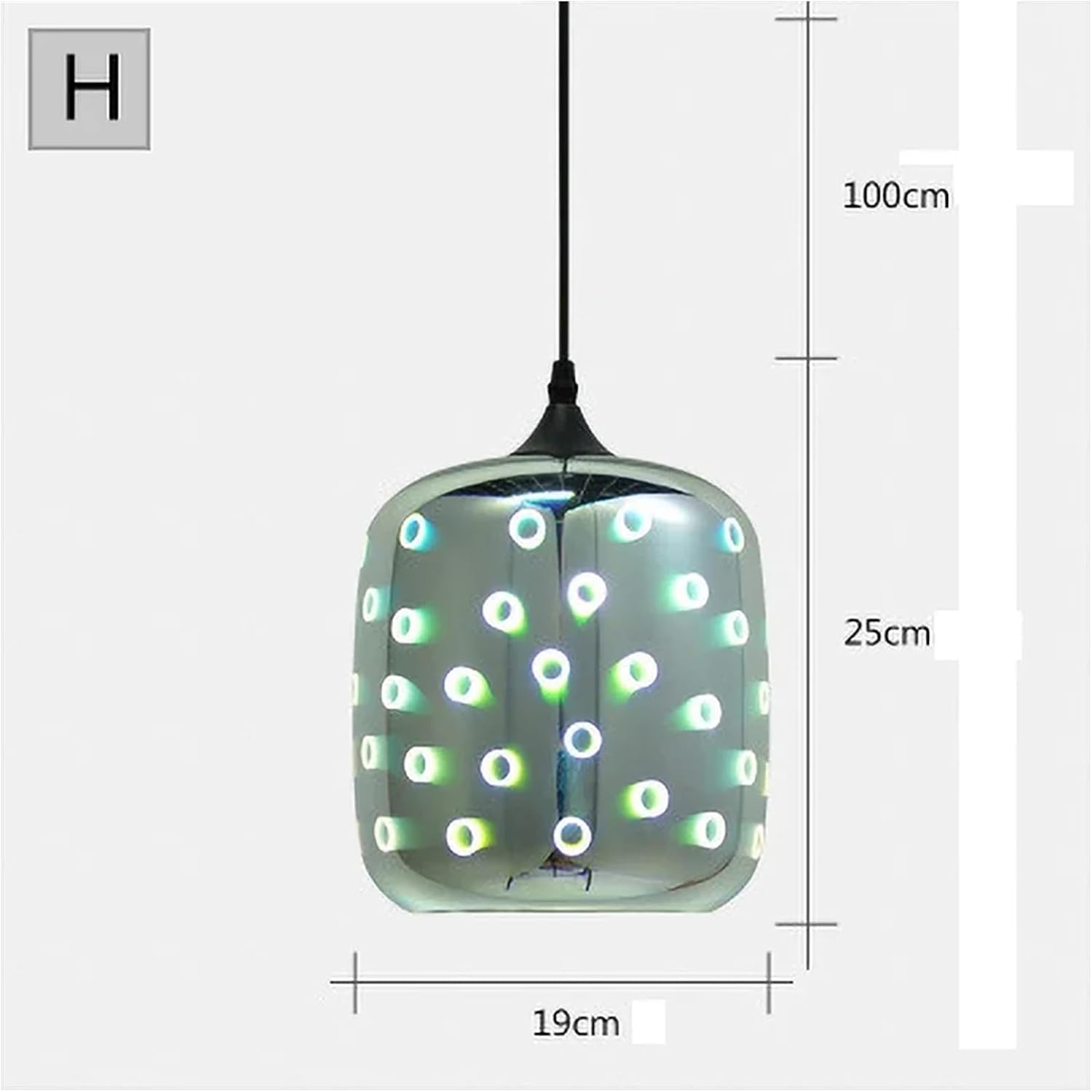 Chandelier, Nordic Colorful Glass Pendant Lights for Furniture Living Room Chandelier Decoration Modern 3D Shade Lamp Luminarias(H)