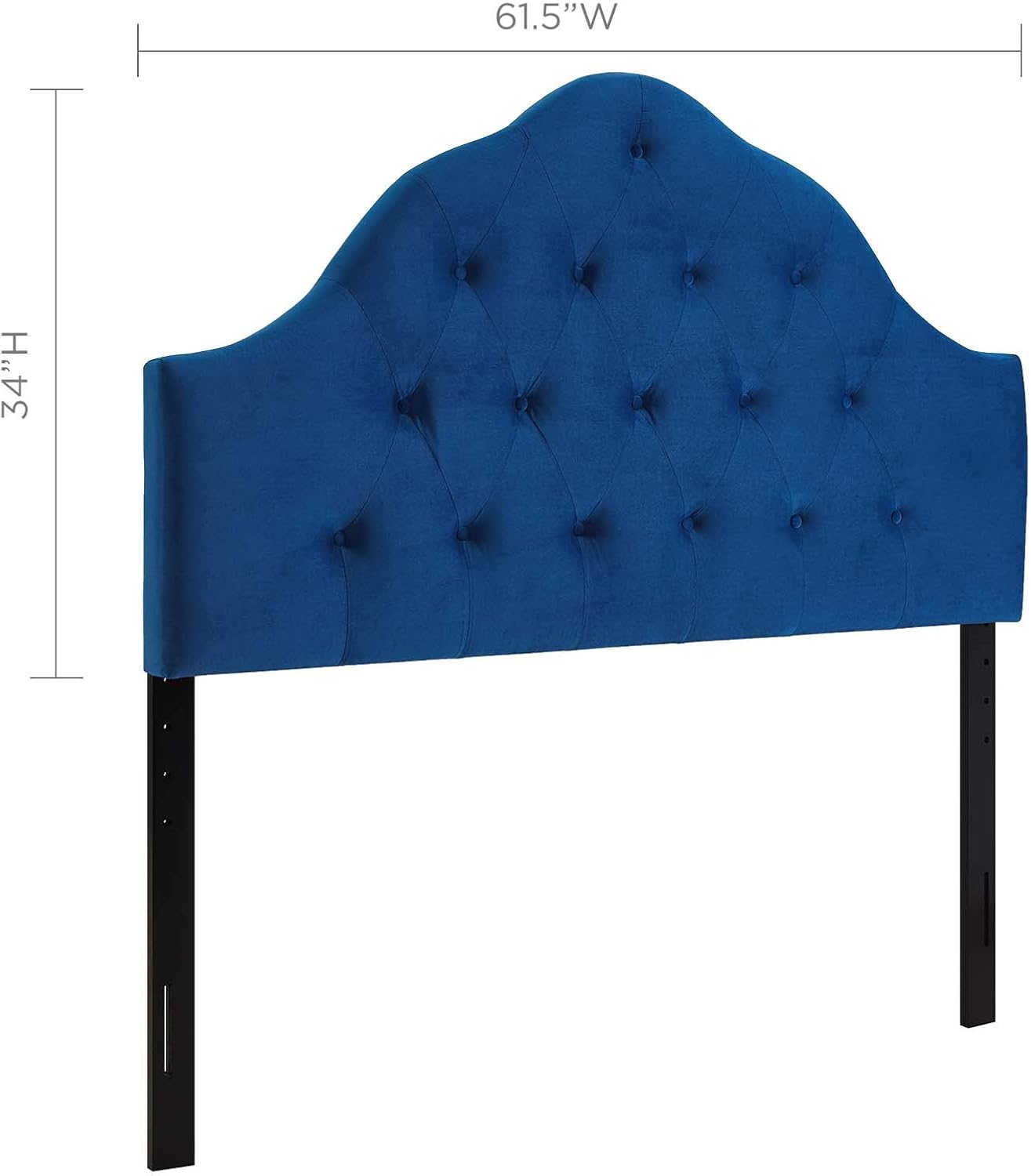 Modway Sovereign Queen Diamond Tufted Performance Velvet Headboard, Navy