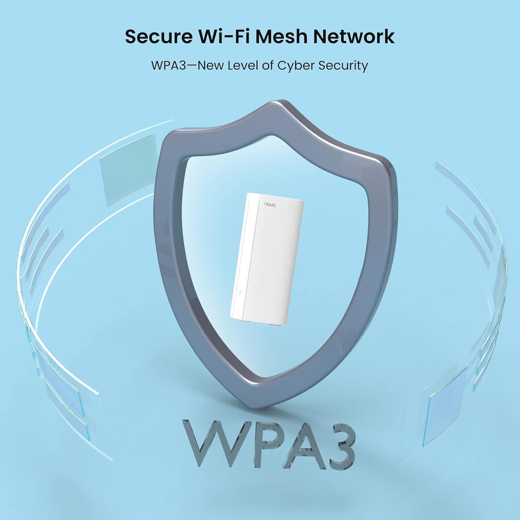 Tenda Nova MX12 Mesh WLAN WiFi 6 System - AX3000 Dual Band Mesh System - Recommended for Huser with 2-4 Bedrooms - 3X Gigabit Port - Replaces WLAN Router & Repeater - Compatible with Alexa - 2 Pack