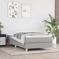 Light Gray Twin XL Upholstered Bed Frame with Sturdy Wood Legs, Platform Style Polyester Fabric Modern Bed Frame for Bedroom