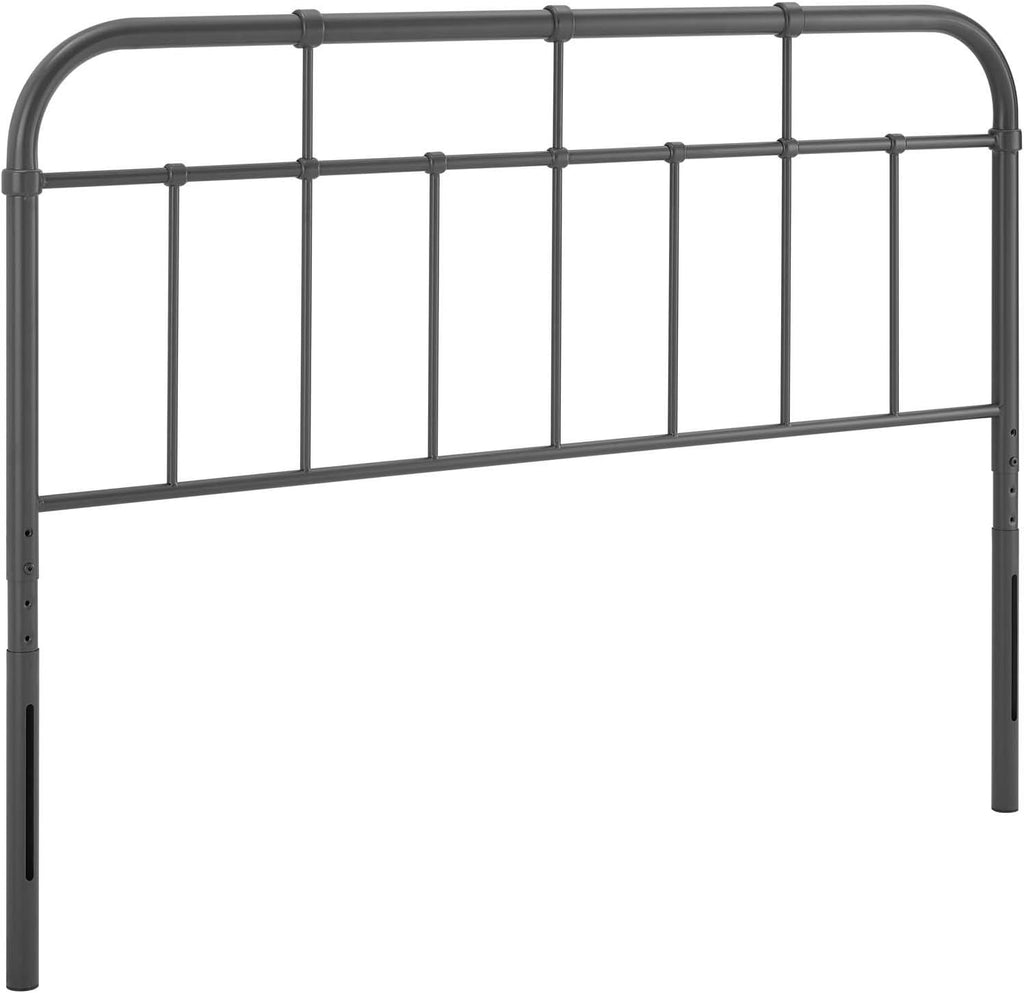 Modway Alessia Modern Farmhouse Metal Headboard, King, Gray