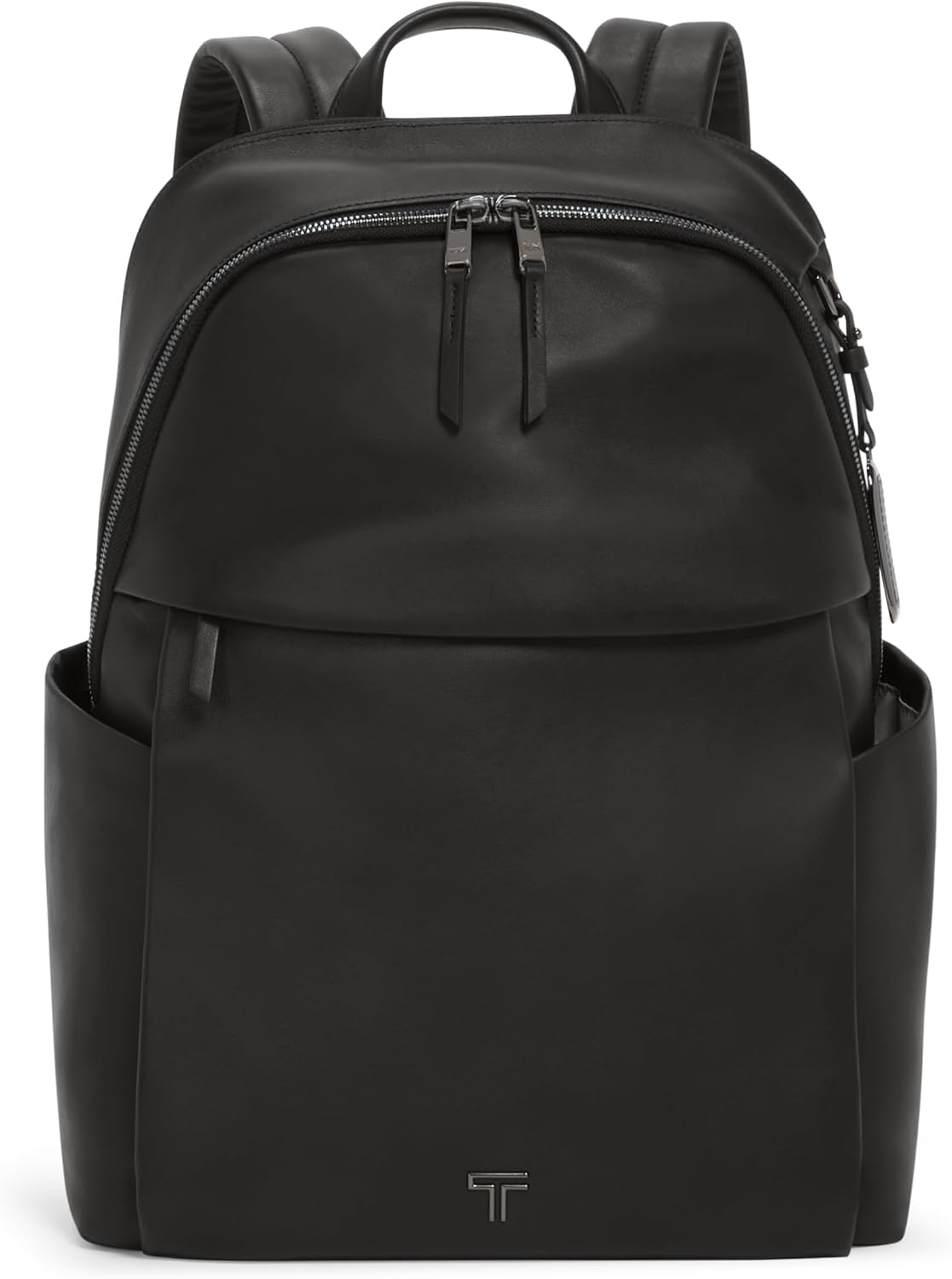 TUMI - Voyageur Raina Backpack - Women's Premium Leather Backpack - Everyday Bag with Phone Pocket & Laptop Compartment - Black, Gunmetal Hardware