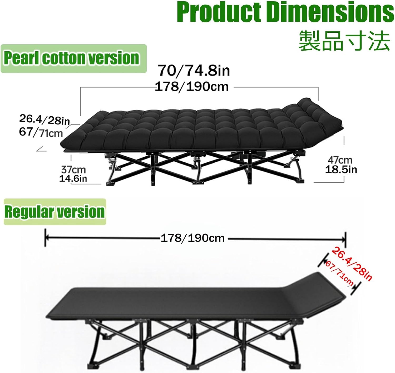 Portable Bed for Adults Foldable Mattress Fold Up Beds for Adults Guest Bed Foldable for Home Office Nap Beach Travel Camping Easy to Set Up Indoor Outdoor