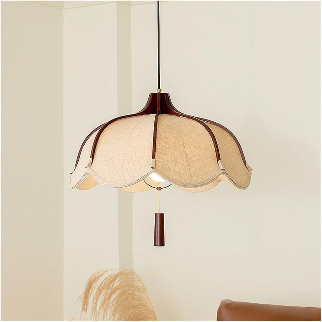 Chinese Style Wood Led Fabric Pendant Lights Dining Room Drop Chandelier Home Decor Led Lamparas Bedroom Luminarias