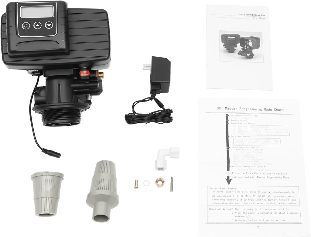 Water Softener Valve, 5600XSTST Time Type Digital Control Valve Replacement Head for Water Filter Softener R-esin Tank