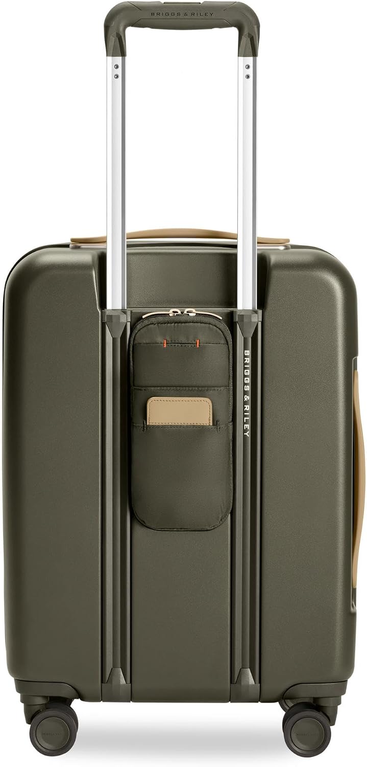 Briggs & Riley 21' Global Carry On Expandable Spinner - Luggage for Travel, Suitcases with Wheels, Hardside Rolling Bag for Men & Women, Self-Repairing Zipper - Sympatico Collection, Olive