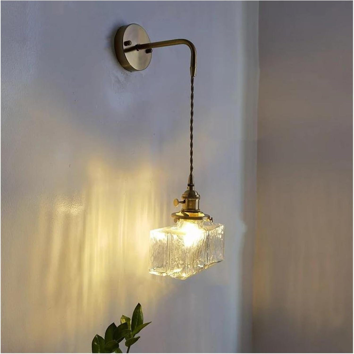 Wall Sconces, Glass LED Bathroom Mirror Light Copper Home Indoor Lighting Luminaria Bedroom Living Room Nordic Modern Wall Lamp Sconce(C)