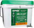 SPAX #8 x 1-1/2' Exterior Wafer Head Wood Screws Construction Torx T-Star Plus (2500 EA) Bulk Pail Includes 4 Bits Rust Resistant