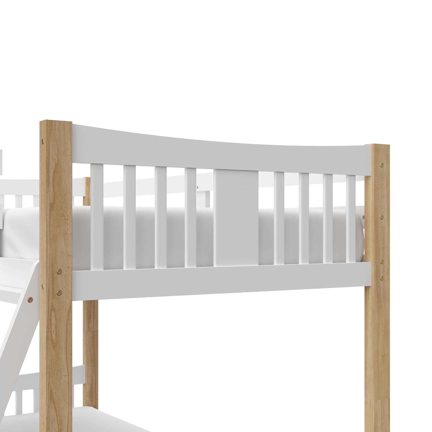 Storkcraft Caribou Bunk Bed Twin Over Twin Bunk Bed (White with Natural) - GREENGUARD Gold Certified, Converts to 2 Individual Beds
