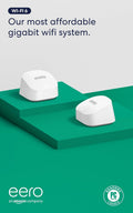Amazon eero 6+ mesh wifi system - Supports internet plans up to a Gigabit, Coverage up to 3,000 sq. ft., Connect 75+ devices, 2-pack