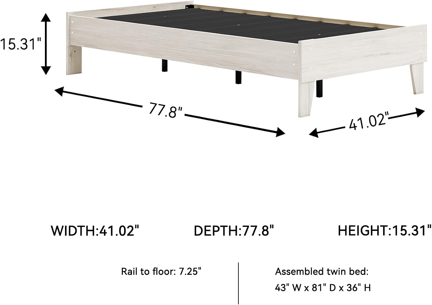 Signature Design by Ashley Socalle Casual Farmhouse Platform Bed Frame, Twin, Natural Beige