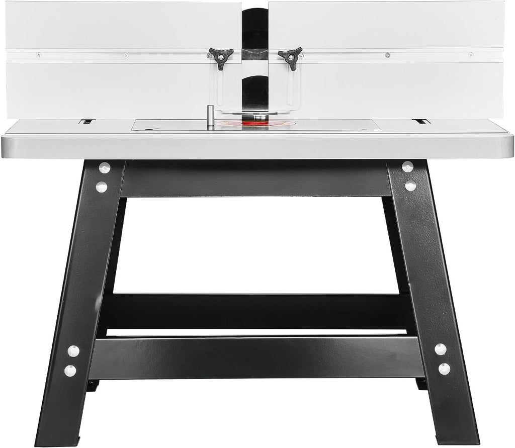 VEVOR Benchtop Router Table, 24 in x 15.7 in, Bench Top Routing Table with Adjustable Fence, MDF Top, Sturdy Metal Base, 2-1/2 in Dust Collection Port, Compatible with Routes & Various Drill Bits