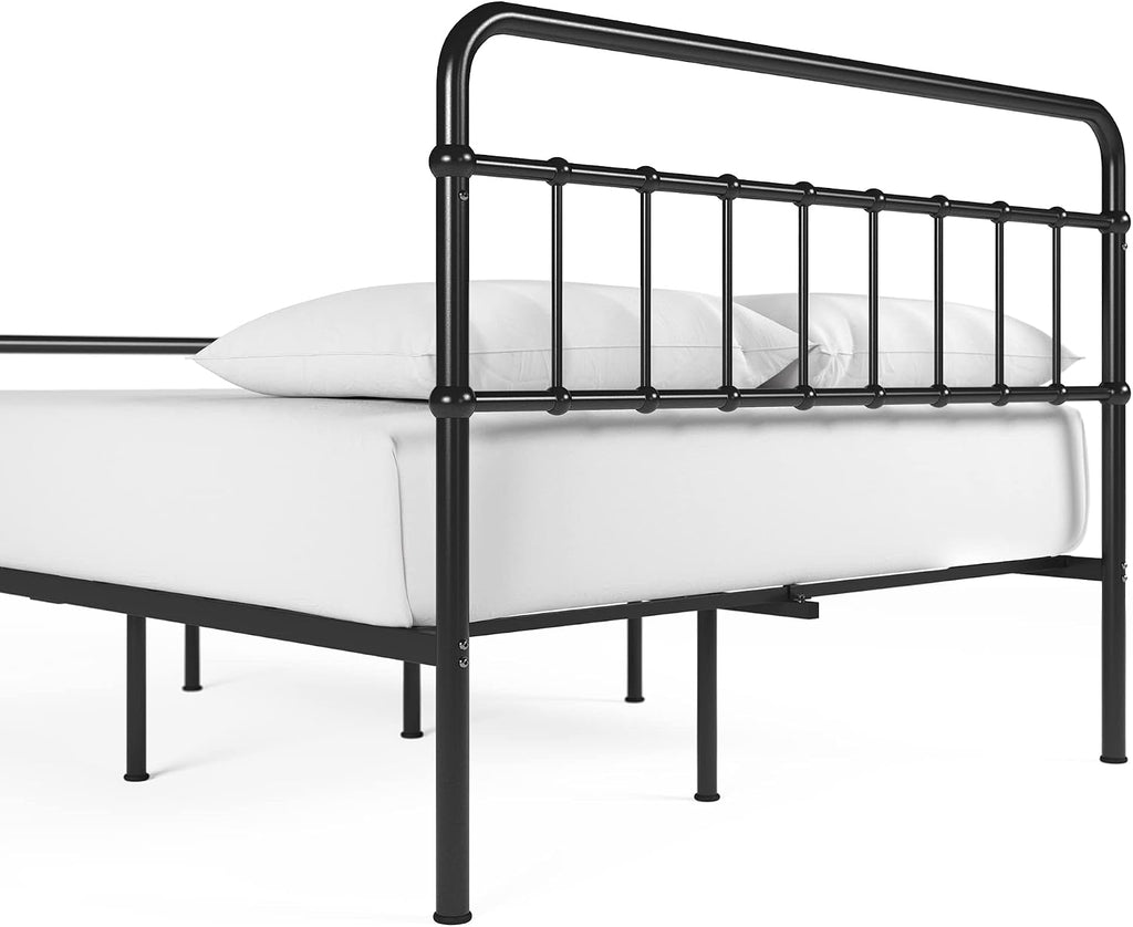 Zinus Florence Metal Platform Bed Frame, Mattress Foundation, No Box Spring Needed, Easy Assembly, Black, Twin