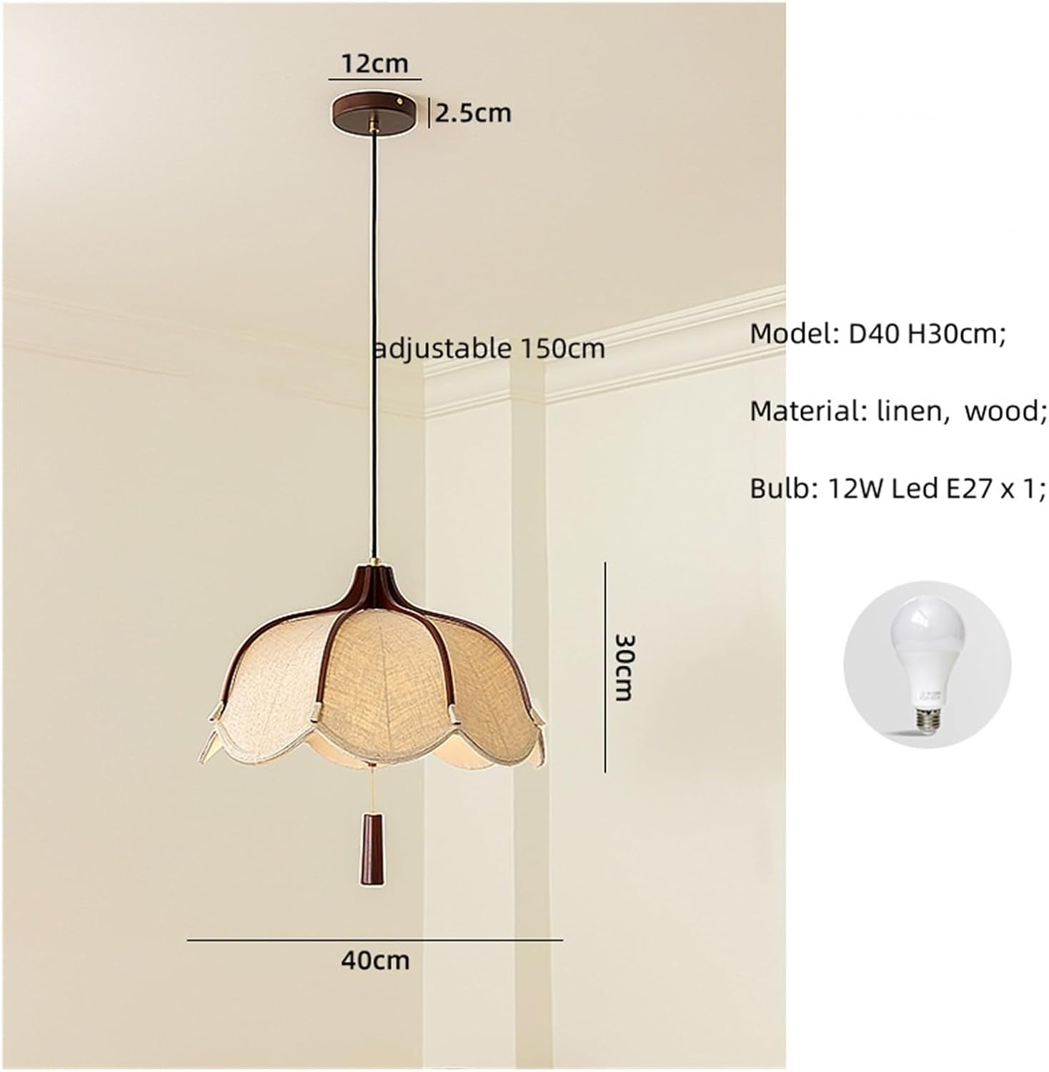 Chinese Style Wood Led Fabric Pendant Lights Dining Room Drop Chandelier Home Decor Led Lamparas Bedroom Luminarias