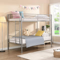 BUNK Bed Pink Twin Over Twin (Silver + Metal-1)