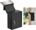 Through-The-Wall Drop Box with Rainproof Cover | Heavy Duty Through Wall Mailbox with 10-Inch Adjustable Chute | Rainproof Locking Drop Safe for Mail, Rent, Checks, Cash, and Keys