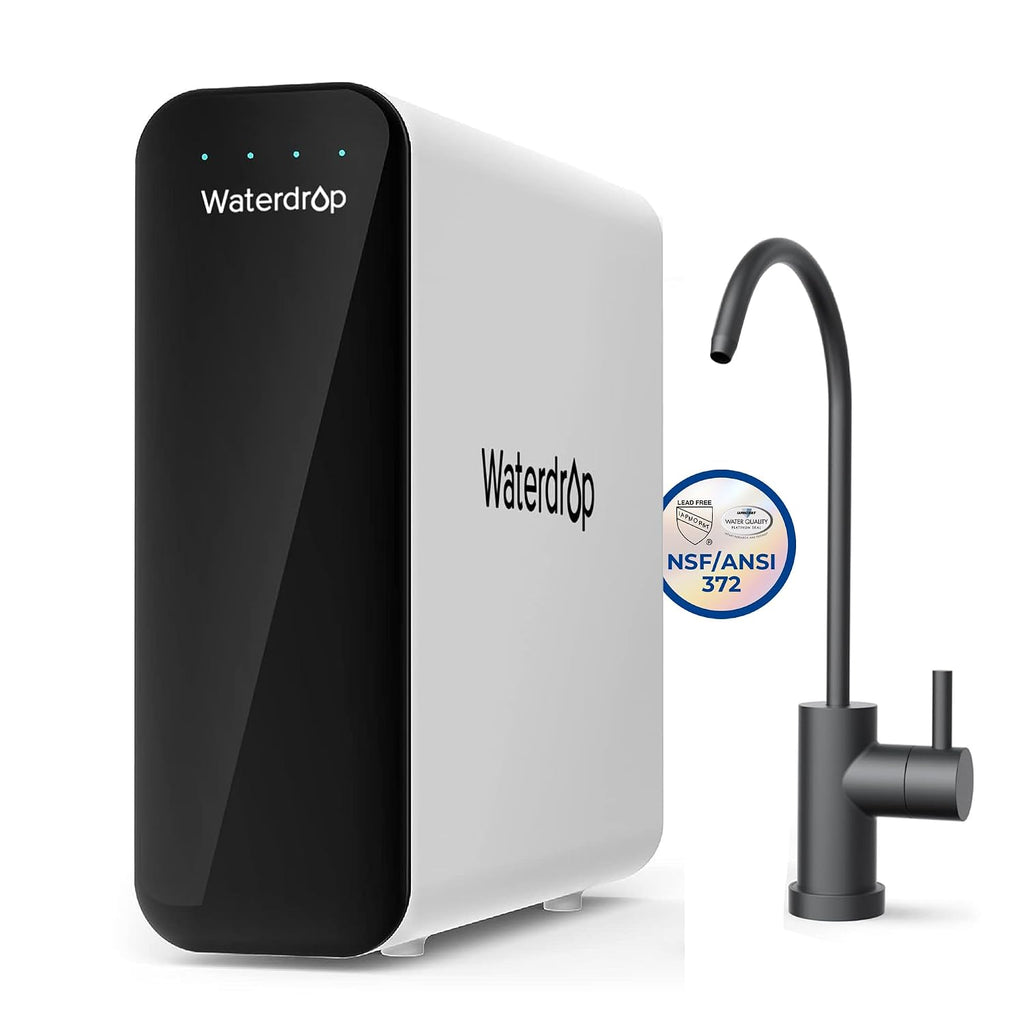 Waterdrop TSU-WB 0.01μm Ultra-Filtration Under Sink Water Filter System, 3-Stage Tankless Undersink Water Filtration with Faucet, Smart Panel, Does not Lower TDS (𝙉𝙊𝙏 𝙍𝙊), Drilling Required