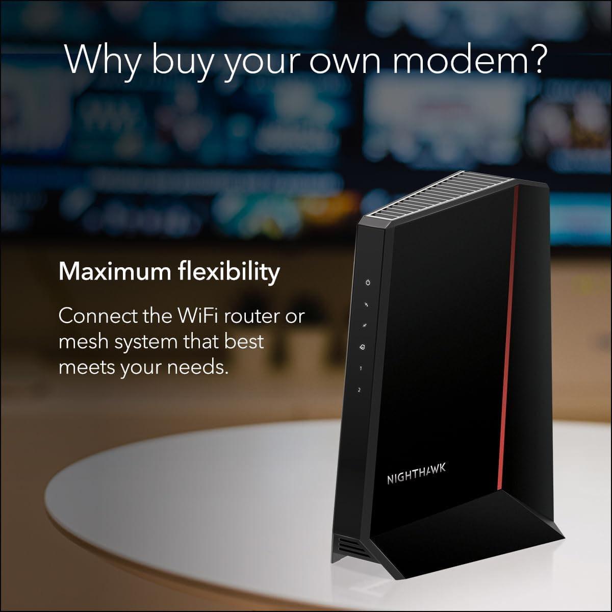 NETGEAR Nighthawk DOCSIS 3.1 Mid/high-Split Cable Modem (CM2500-1AZNAS) – Approved for Today's Faster Speeds - Works with All Cable Providers Incl. Xfinity, Spectrum, Cox - Plans up to 2Gbps