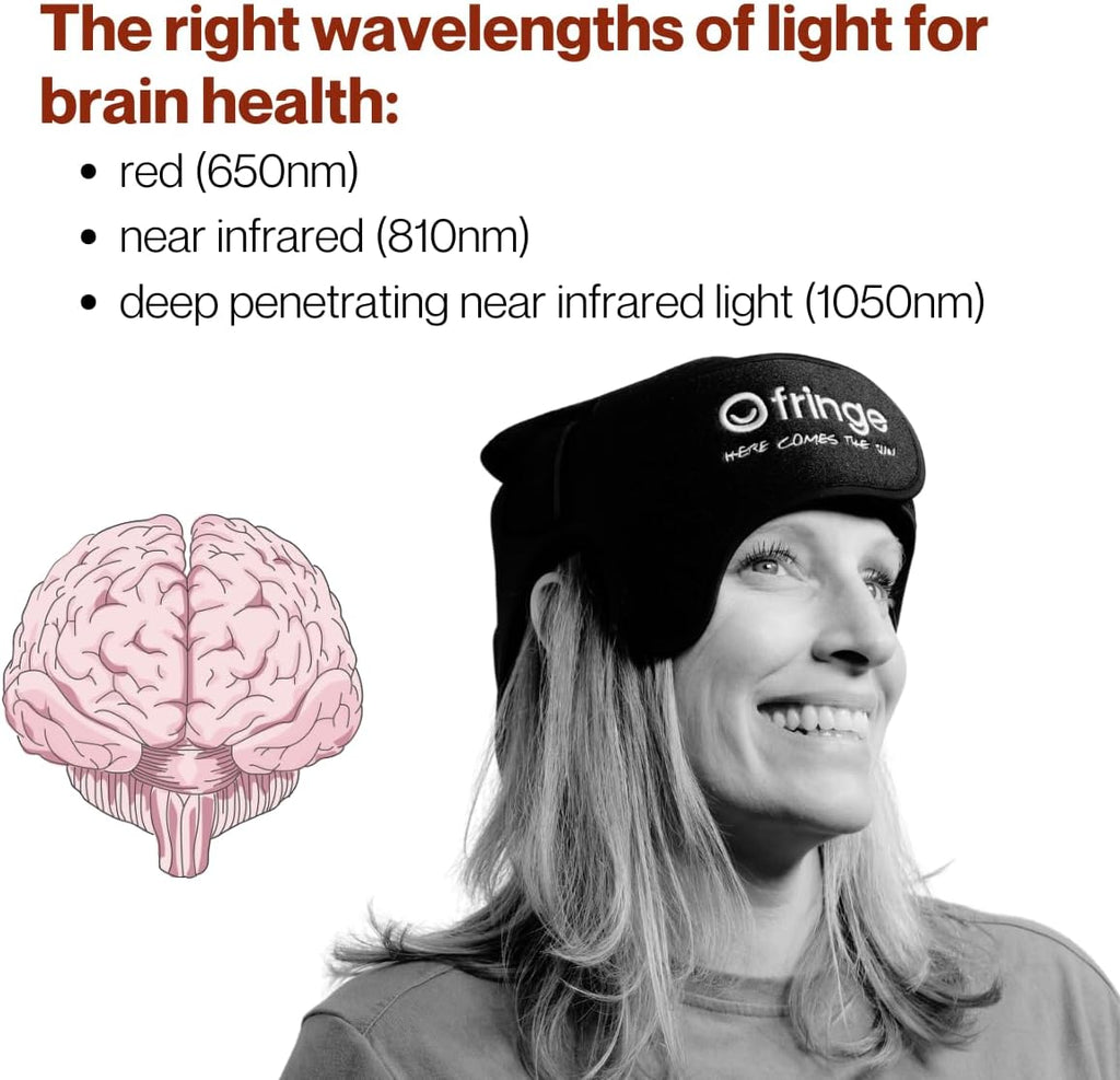 Fringe Red Light Therapy Wrap for Head & Hair, 3 Wavelengths: Red Light 650nm and Infrared Light 810nm and 1050nm, 450 LED Lights, Sports Recovery, Brain Health
