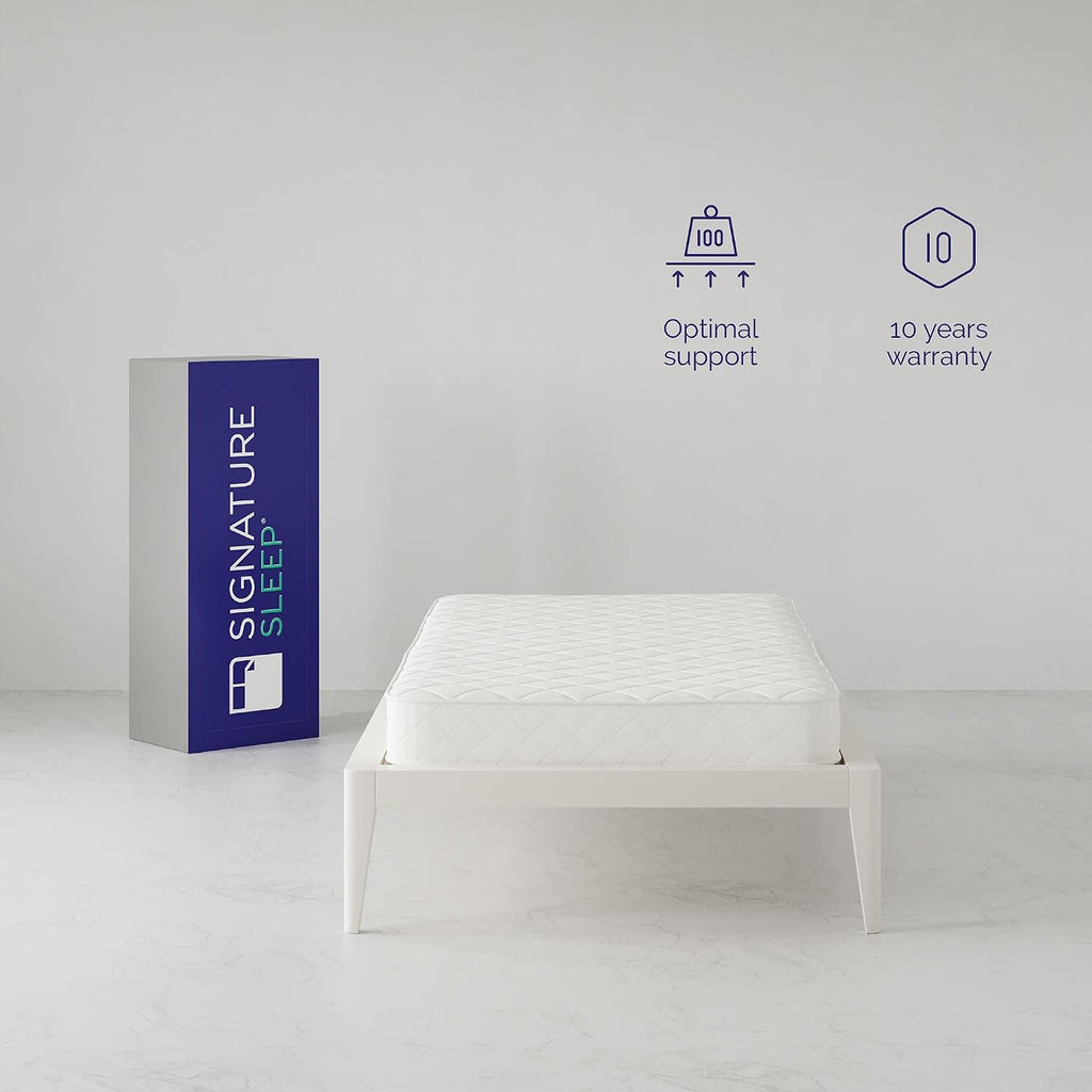 Signature Sleep 6' Coil Mattress made with CertiPUR-US® certified foam , Twin,White