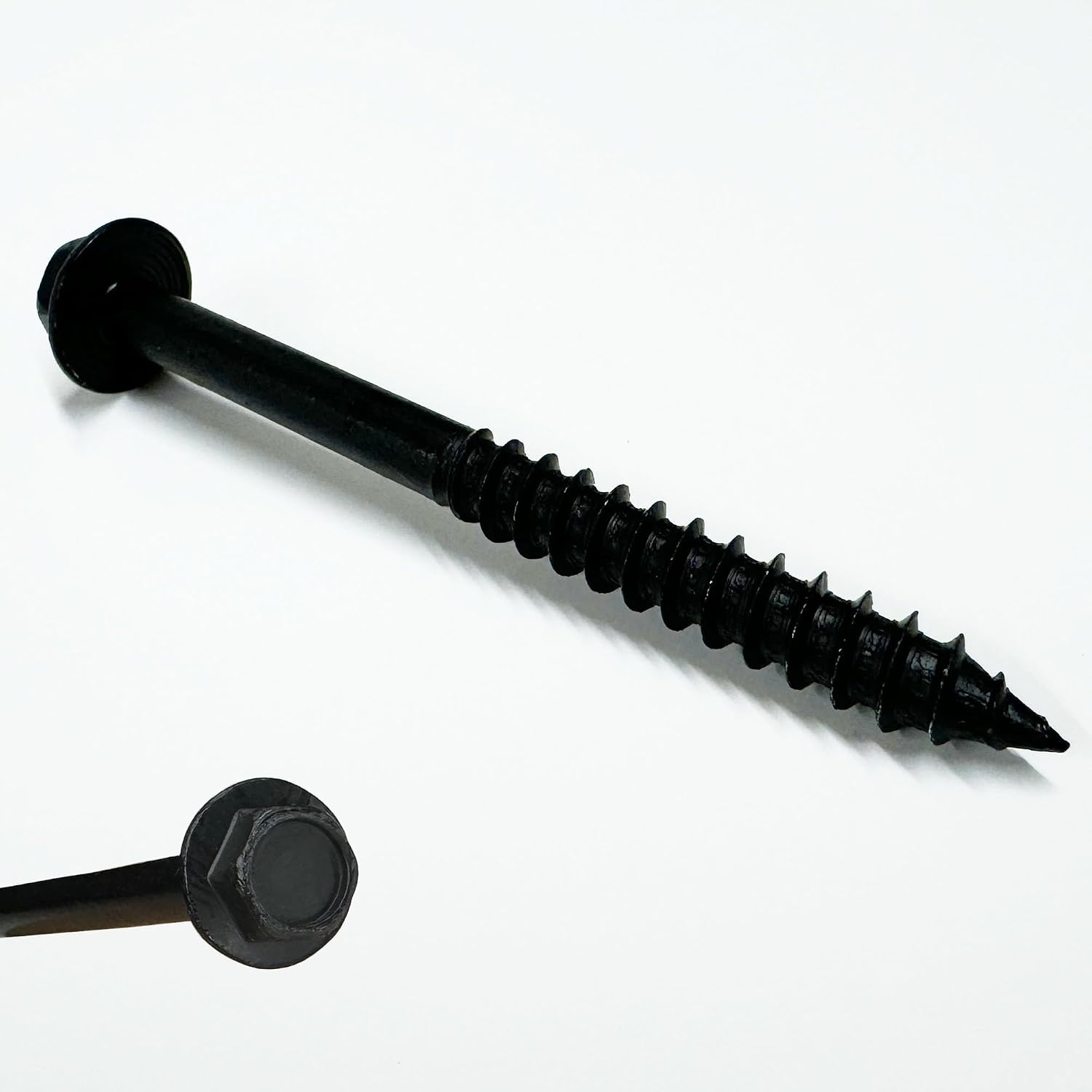 (100) 3/8' X 4' Black Hex Head Lag Wood Screws, Heavy Duty lag Bolts for Timber, Tree Houses, Fences by BRAUNY BOY HARDWARE -Qty 100