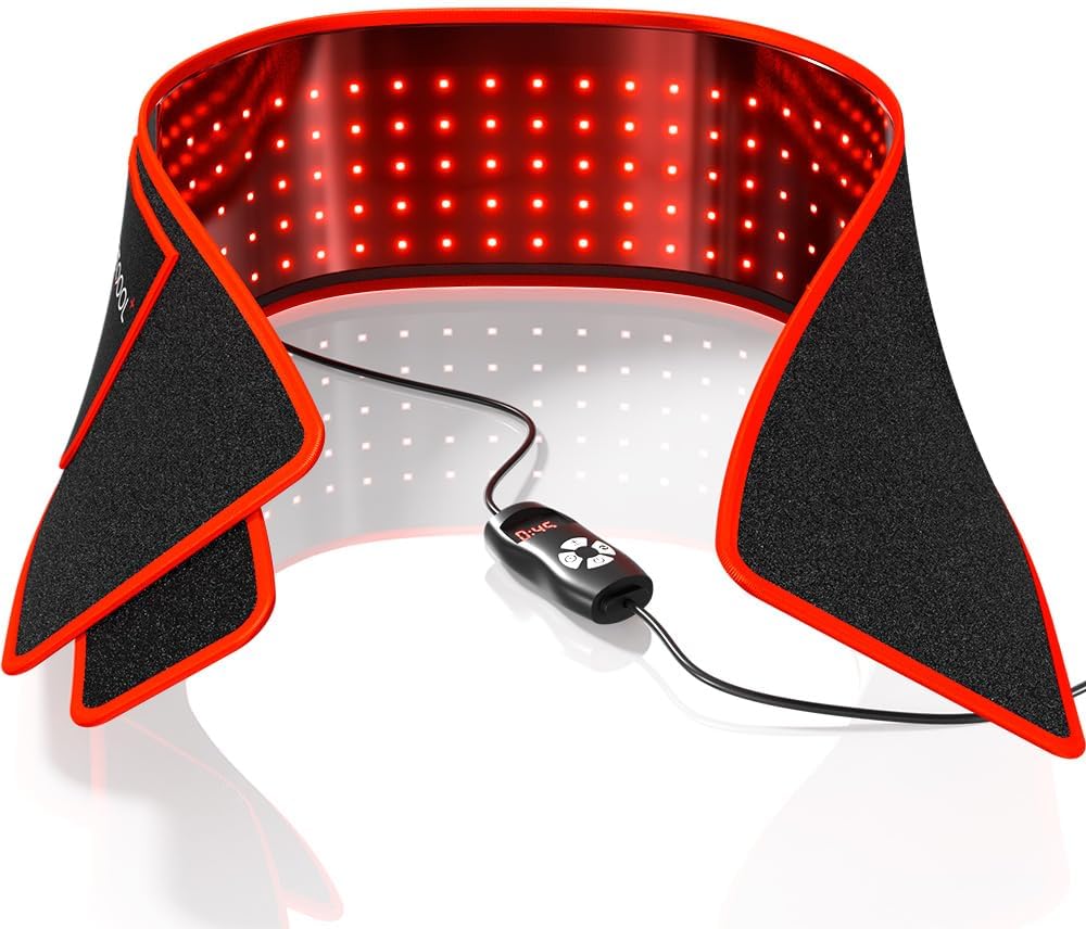 BestQool Red Light Therapy Belt, FSA-HSA Triple Chips 660nm 850nm Infrared Red Light Therapy for Body, Pads Wearable Wrap for Waist Knee Elbow, Portable Red Light Therapy Belt for Wellness
