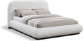 Meridian Furniture B1214Cream-F Vaughn Collection Modern | Contemporary Full Bed with Soft Cream Chenille Fabric, Black Finish Solid Wood Base, 68.25' W x 87.75' D x 44.5' H, Cream, Full
