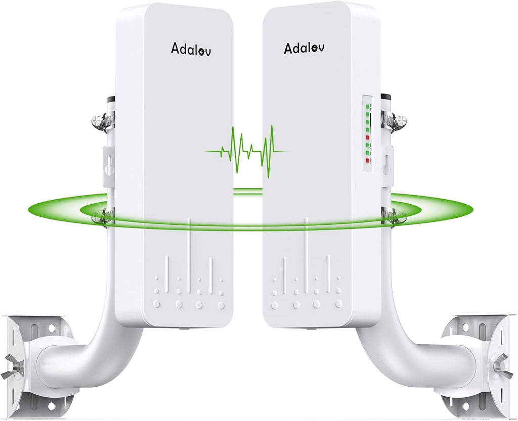 Adalov Wireless Bridge, 3KM 5.8G Point to Point Outdoor CPE, Long Range WiFi Bridges for PtP/PtMP with 14DBi High Gain Antenna for Network Sharing,Network Extend,Starlink Network Extend (CPE660)