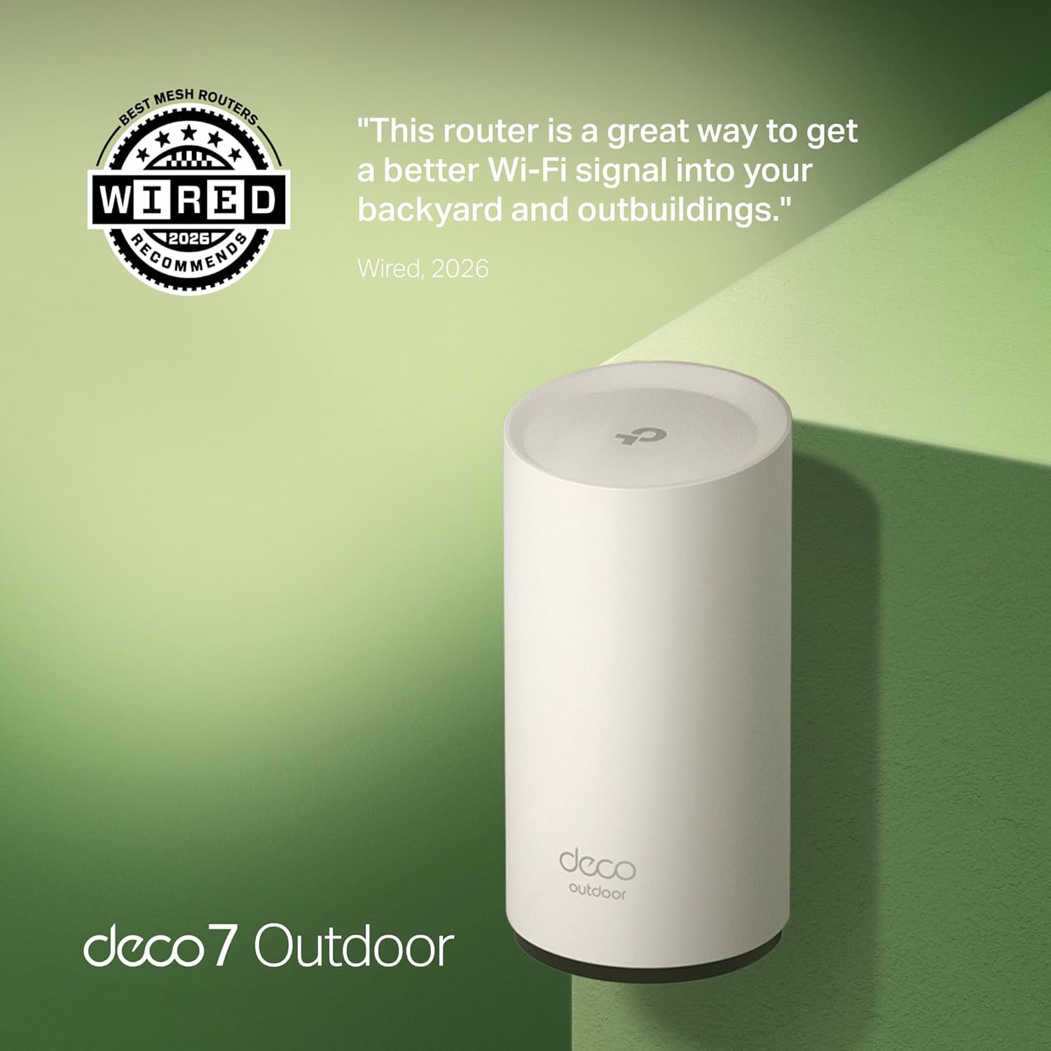 TP-Link Deco 7 Outdoor BE25 BE5000 Dual-Band Wi-Fi 7 Mesh Extender – Up to 2,800 sq. ft., Dual 2.5G PoE+ Ports, IP65 Waterproof, MLO, Multiple Mounting Options, Secure by Design, 1-Pack