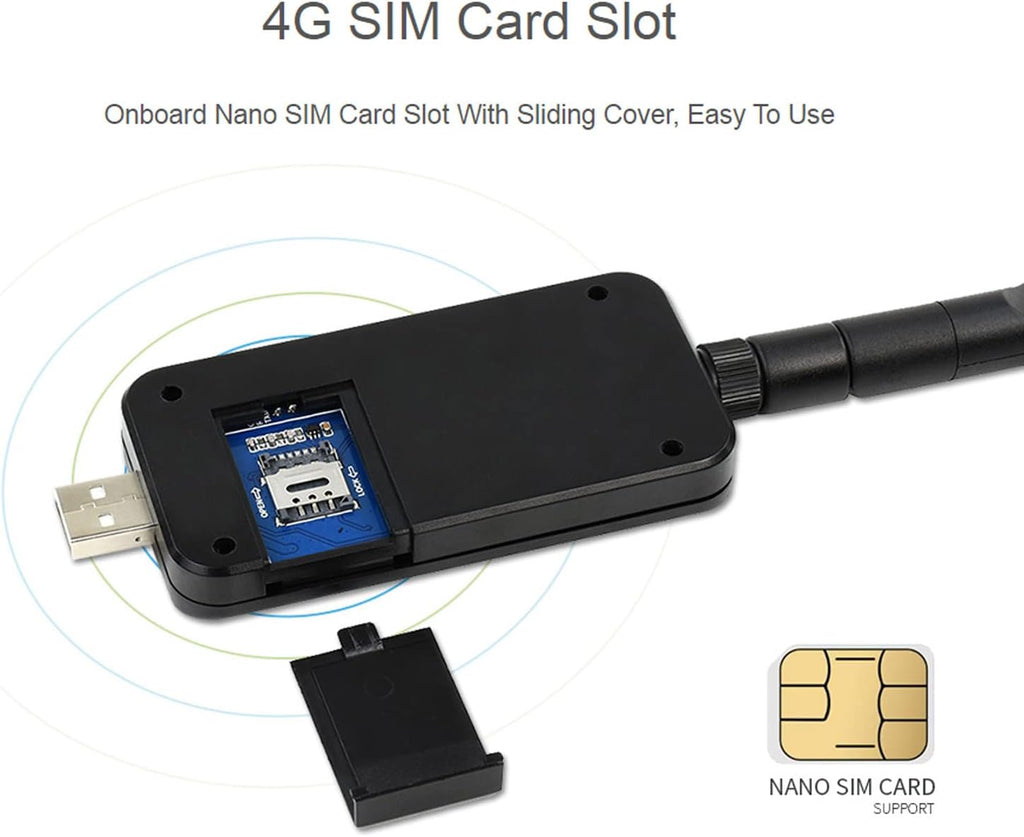 4G LTE USB WiFi Modem, LTE/4G 150 Mbps Mobile Module with SIM Card Slot, High Speed Portable Travel Hotspot Mini Router Supports UART for PC, Industrial Computer