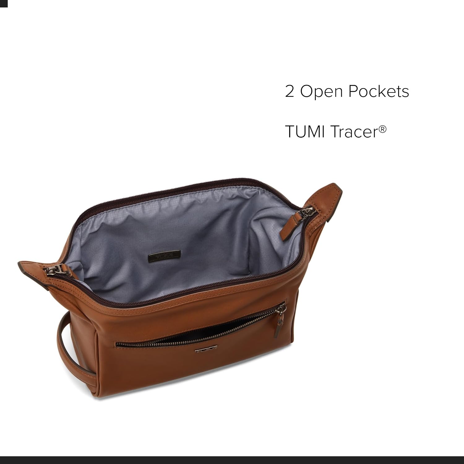 TUMI - Travel Accessories Dopp Kit - Men's Travel Essentials Framed Toiletry Bag - Cognac Leather