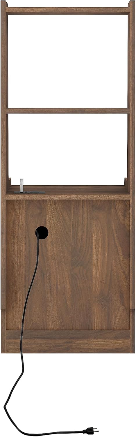 Gecheer Nightstands Set of 2 with Charging Station, Smart Nightstand with Night Light & Bookshelf, Modern Farmhouse Bedside Tables, Wooden Storage Cabinets for Bedroom, Living Room, Corridor