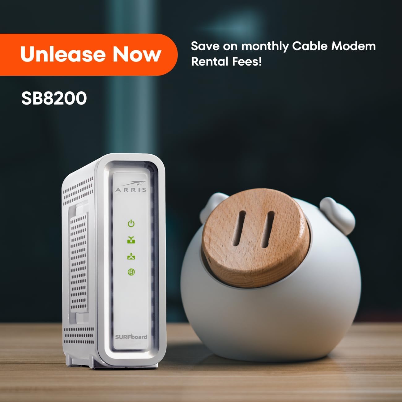 ARRIS SURFboard SB8200 DOCSIS 3.1 Multi‑Gig Cable Modem | 2 -1Gbps Ethernet Ports | Works with Xfinity, Cox, Spectrum | For Cable Internet Plans up to 2Gbps | Modem Only, Router Required