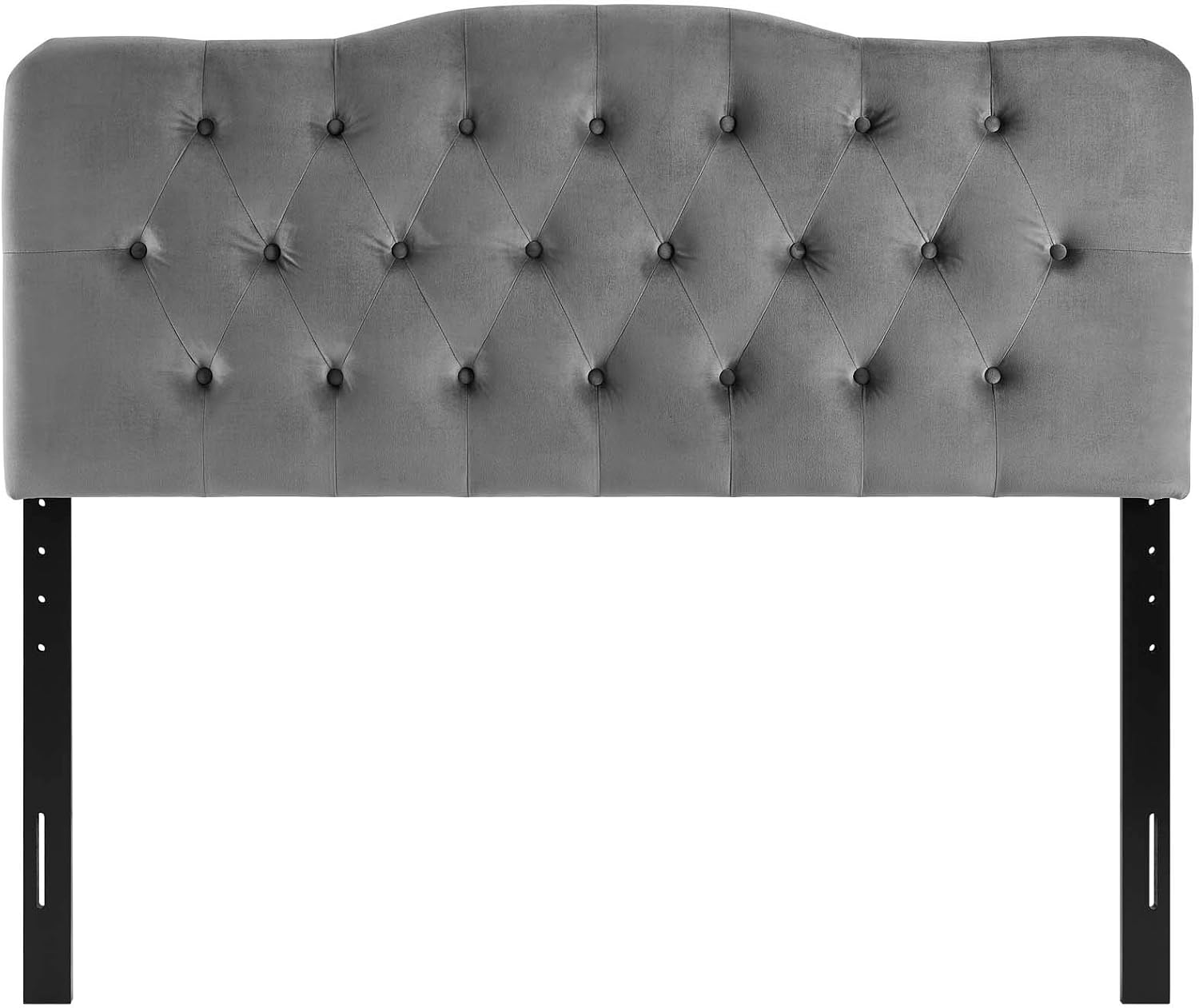 Modway Annabel Diamond Tufted Performance Velvet Full Headboard in Gray