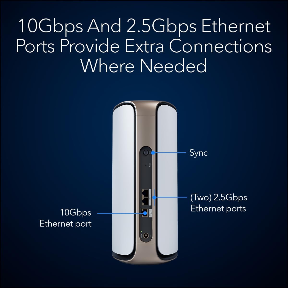 NETGEAR Orbi 970 Series (RBE970) Quad-Band WiFi 7 Mesh Add-on Satellite - Works with Existing 970 S (973/972/971S), Security Features, Covers up to 3,300 sq. ft., BE27000 802.11be