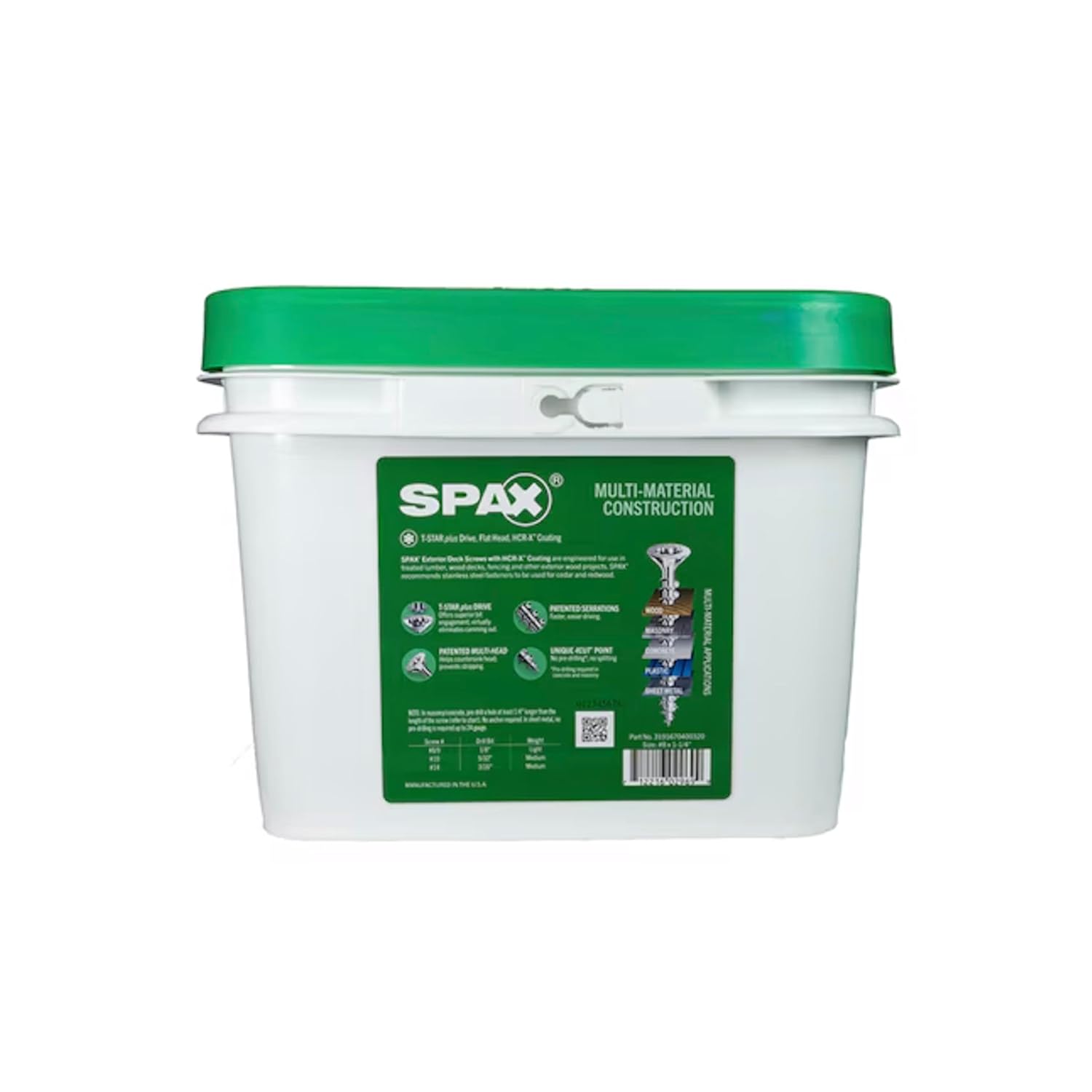SPAX #8 x 1-1/4' Exterior Flat Head Deck Wood Screws Construction Torx T-Star Plus (2500 EA) Bulk Pail Includes 3 Bits Rust Resistant
