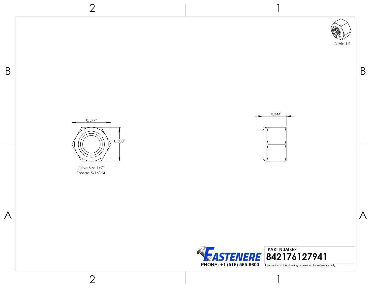 Fastenere Nylon Insert Hex Lock Nuts - 5/16'-18 (1000-Pack) Solid Brass Alloy Steel Grade 360, Plain Finish, Corrosion-Resistant, Multi-Use Hardware Nuts - Secure Fastening w/Hex Socket Drive