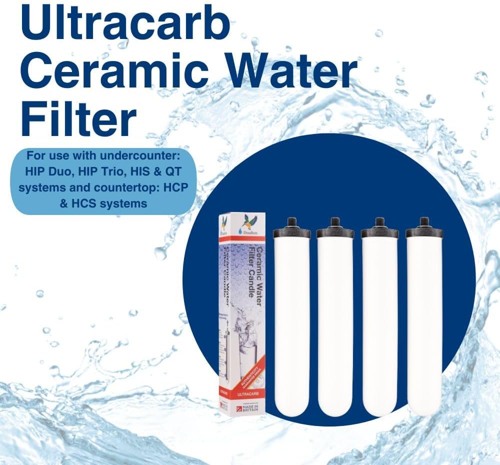 DOULTON ¦ W9123053 ¦ 10' UltraCarb ¦ Authentic Drinking Water Ceramic Replacement Candle Element Filter ¦ 9501 ¦ White ¦ NSF Certified ¦ BSP Thread ¦