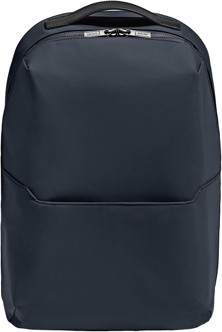 Away The Everywhere Zip Backpack - Personal Item Airline Approved Backpack with 16' Padded Laptop Sleeve, Water Bottle Pocket, Interior and Exterior Pockets - Fits Up to 16-Inch Laptops - Navy Blue