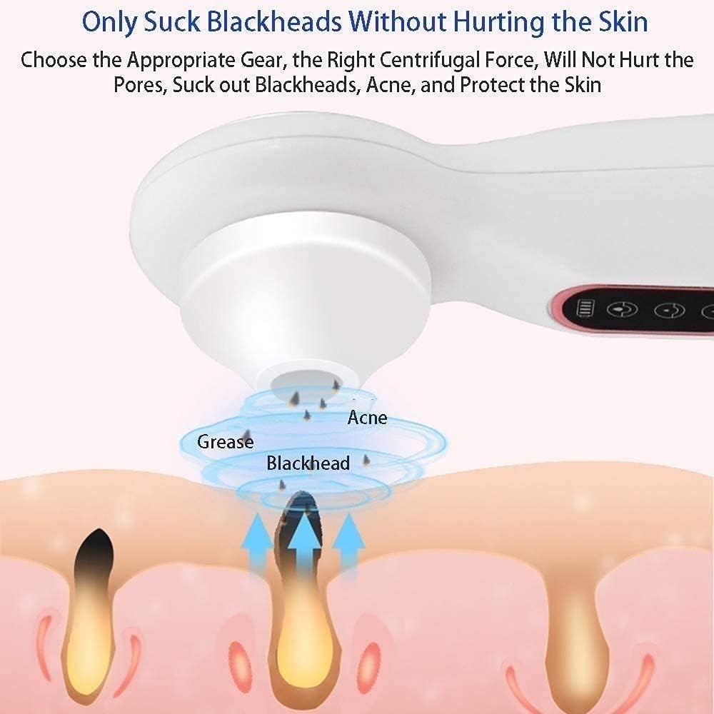 Blackhead Remover Pore Vacuum, Electric Facial Pore Cleaner Acne Comedone Removal USB Rechargeable Blackhead Extractor Tool with 3 Heads and Blackhead Remover Kit Suction，Safe, effective, painless, po