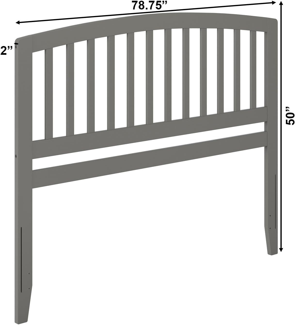 AFI, Richmond Slatted King Solid Wood Headboard, Grey