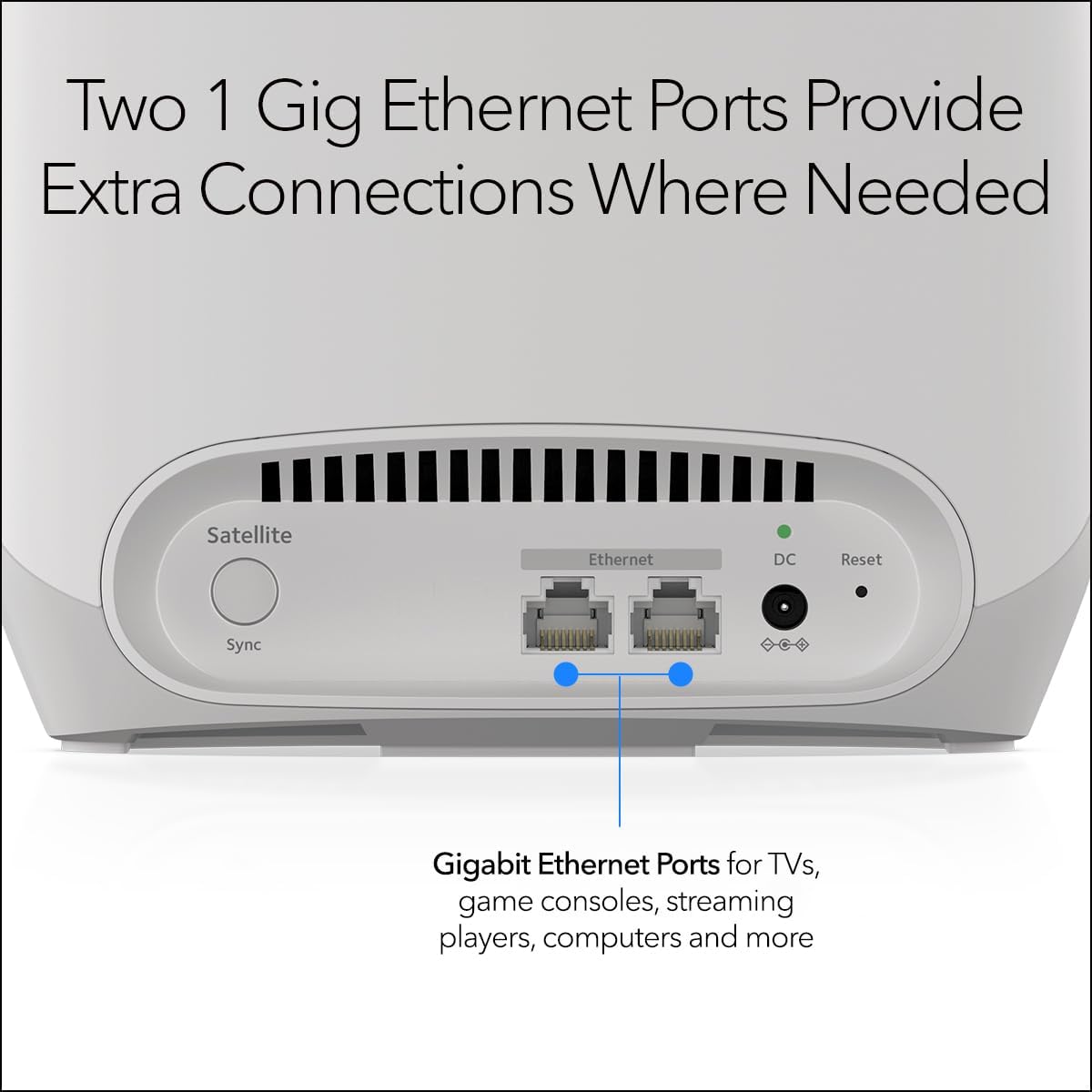 NETGEAR Orbi Whole Home Tri-Band Mesh WiFi 6 Add-on Satellite (RBS760) – Works with Your Orbi WiFi 6 System - Adds Coverage up to 2,500 sq. ft. - AX5400 up to 5.4Gbps (Renewed)